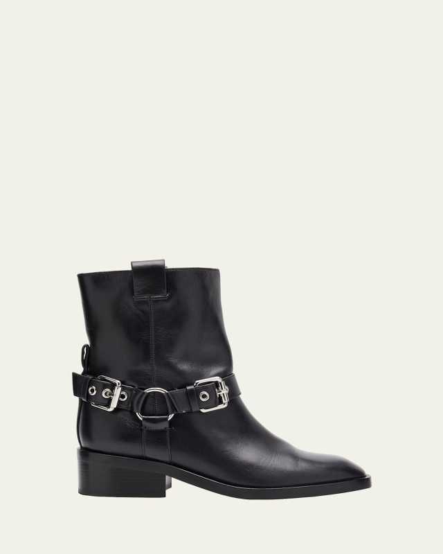 Alexa Leather Moto Boots